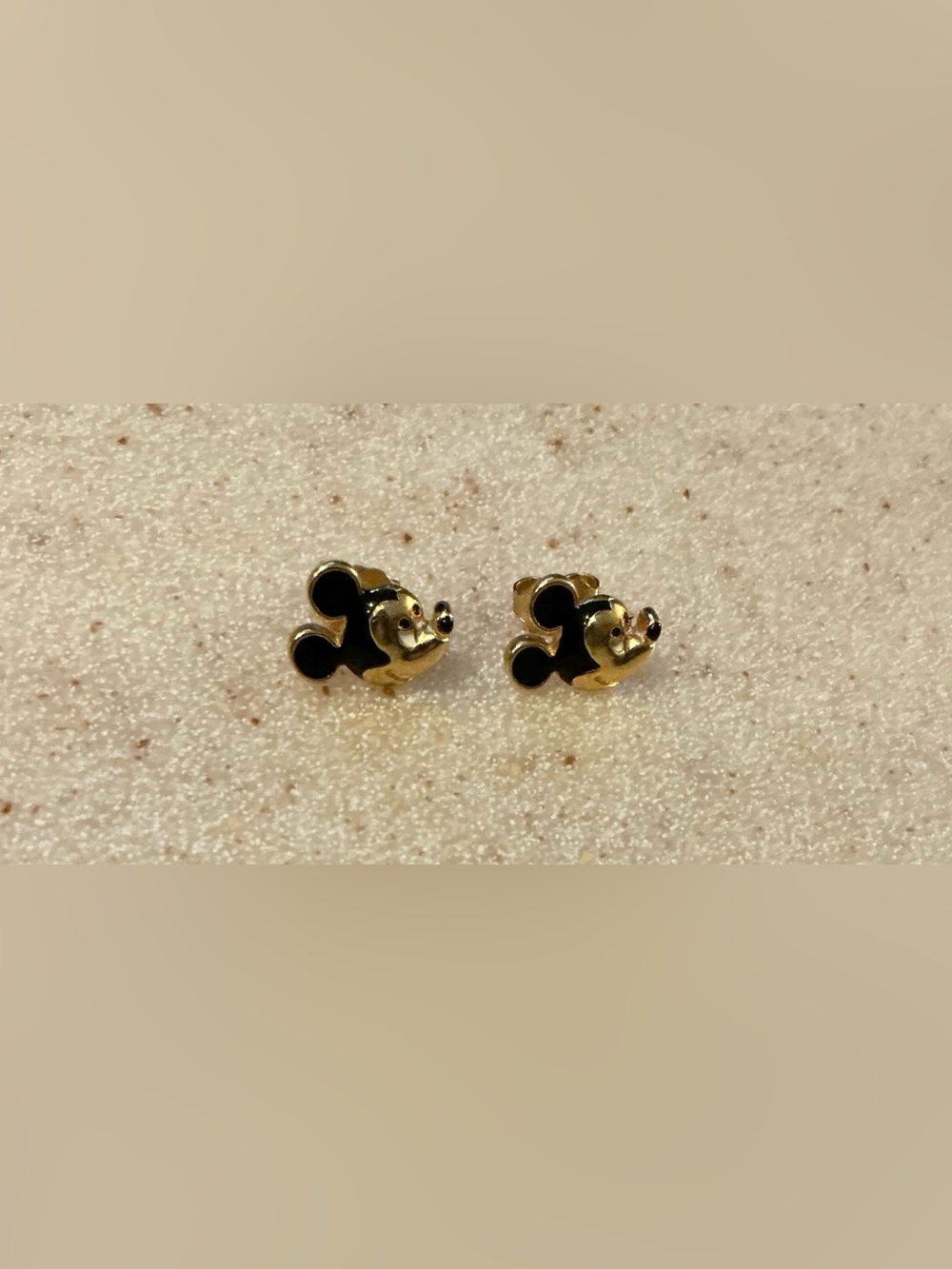 Disney Black and Gold Mickey Mouse Stud Earrings